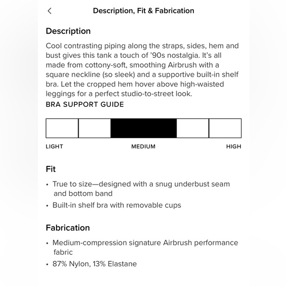 Alo Airbrush Streamline Bra Tank - Picture 5 of 5